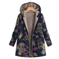 Women's Hooded Floral Print Jacket with Full Zip