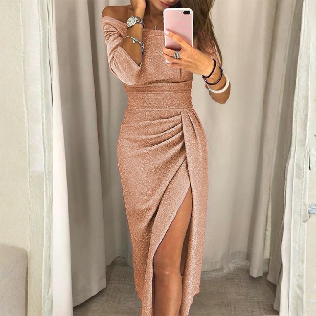 Averelle Elegant Midi Dress Champagne