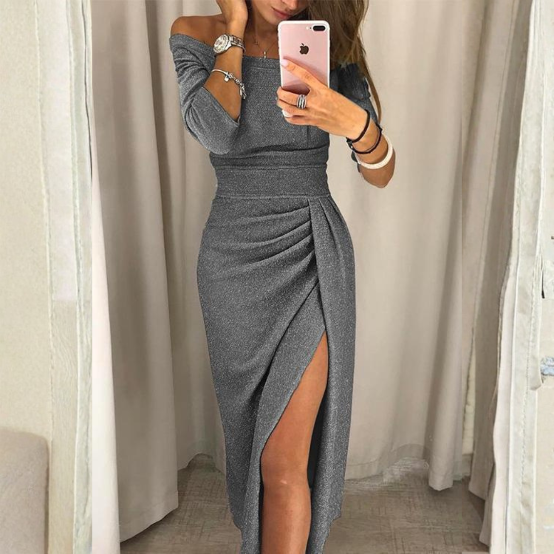 Averelle Elegant Midi Dress Gray