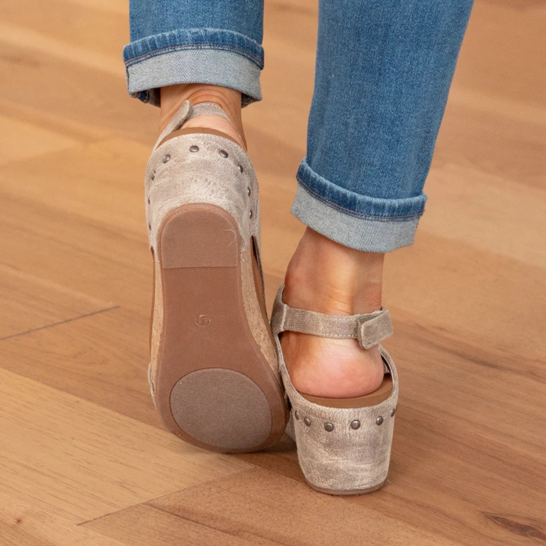 Women's Open-Toe Slingback Wedge Sandals