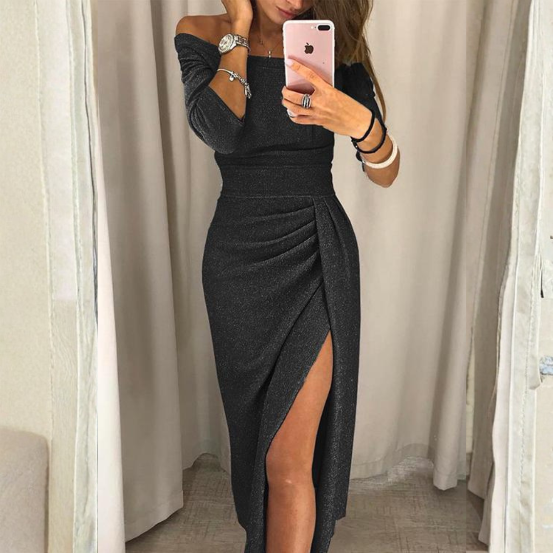 Averelle Elegant Midi Dress Black