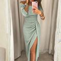 Averelle Elegant Midi Dress Green