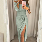 Averelle Elegant Midi Dress Green