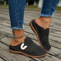Women's Perforated Closed-Toe Mule Slippers with Cushioned Sole