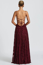 Women's floral jacquard maxi dress side view