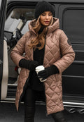 Women's Diamond-Quilted Jacket with Snap-Button Front