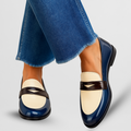 Women's Round Toe Slip-On Loafers with Padded Insole - White