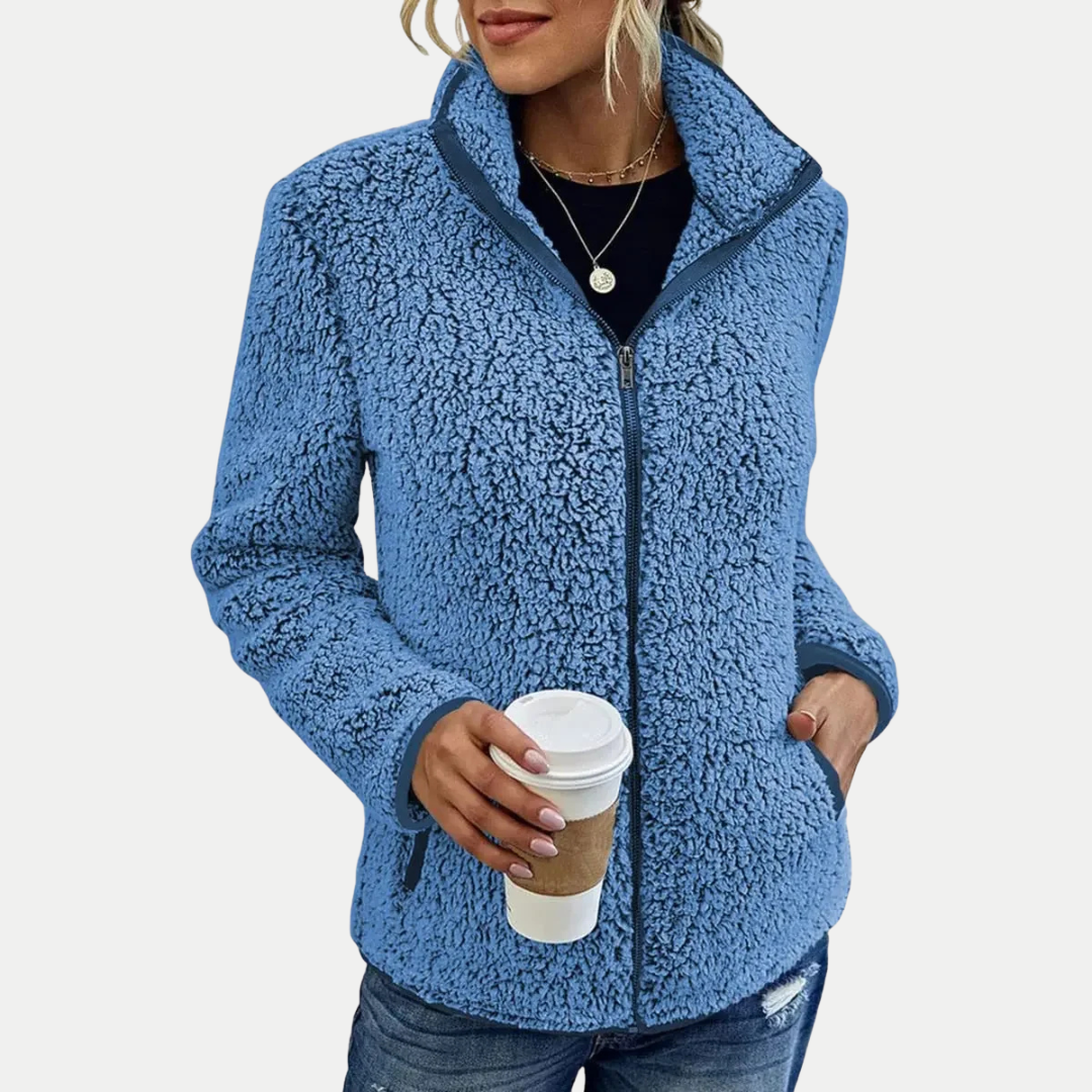 Women's Textured Fleece Jacket with Zip Front