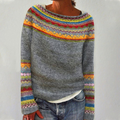 Striped Color Block Sweater - Blue