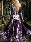 Halloween Rose Print Maxi Dress