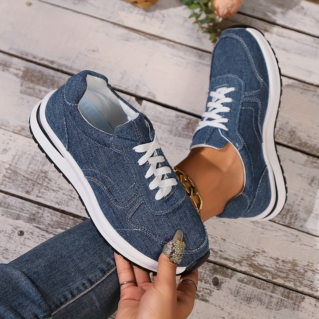 Women's Orthopedic Lace-Up Sneakers with Mesh Panels