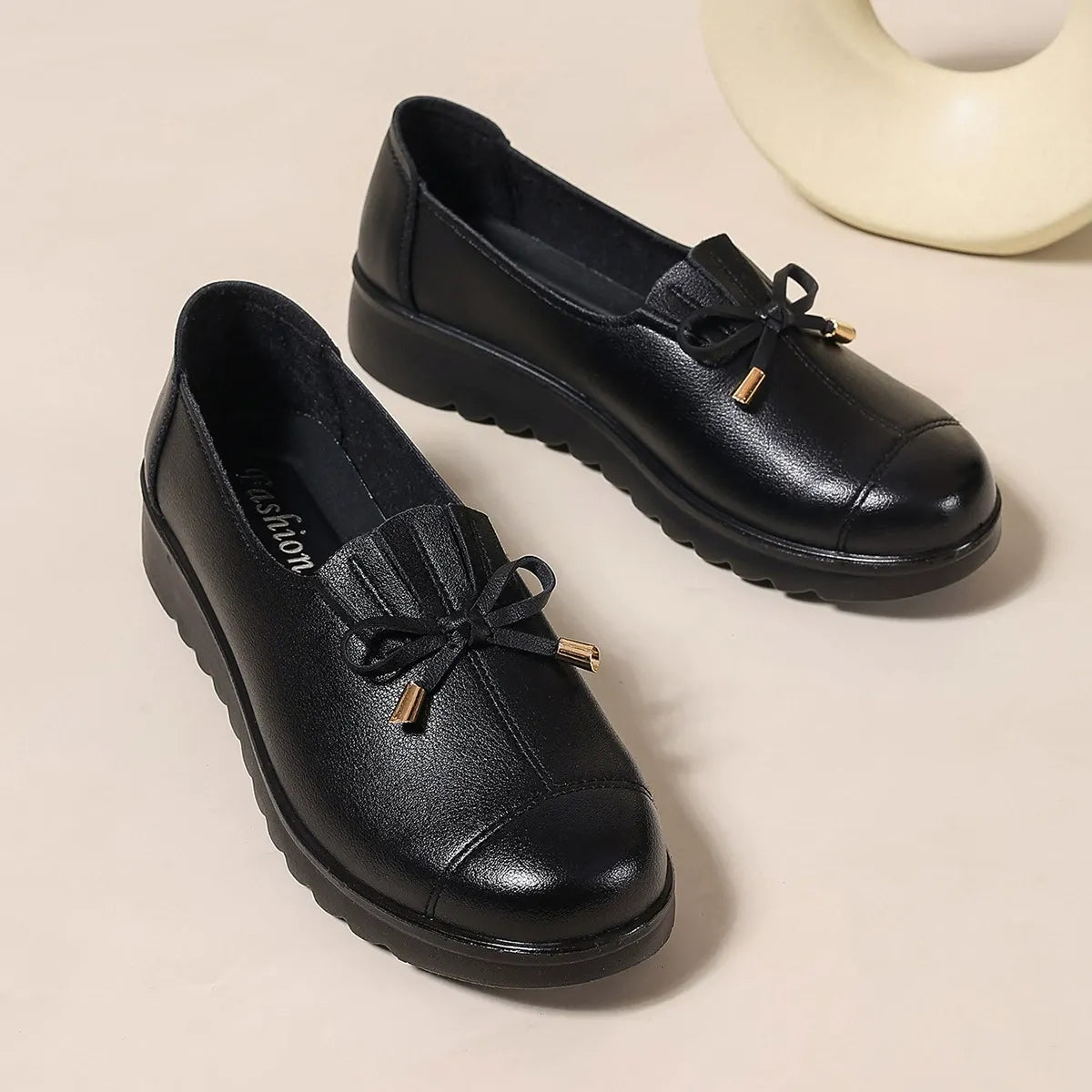 Women's Cushioned Slip-On Loafers with Moc Toe