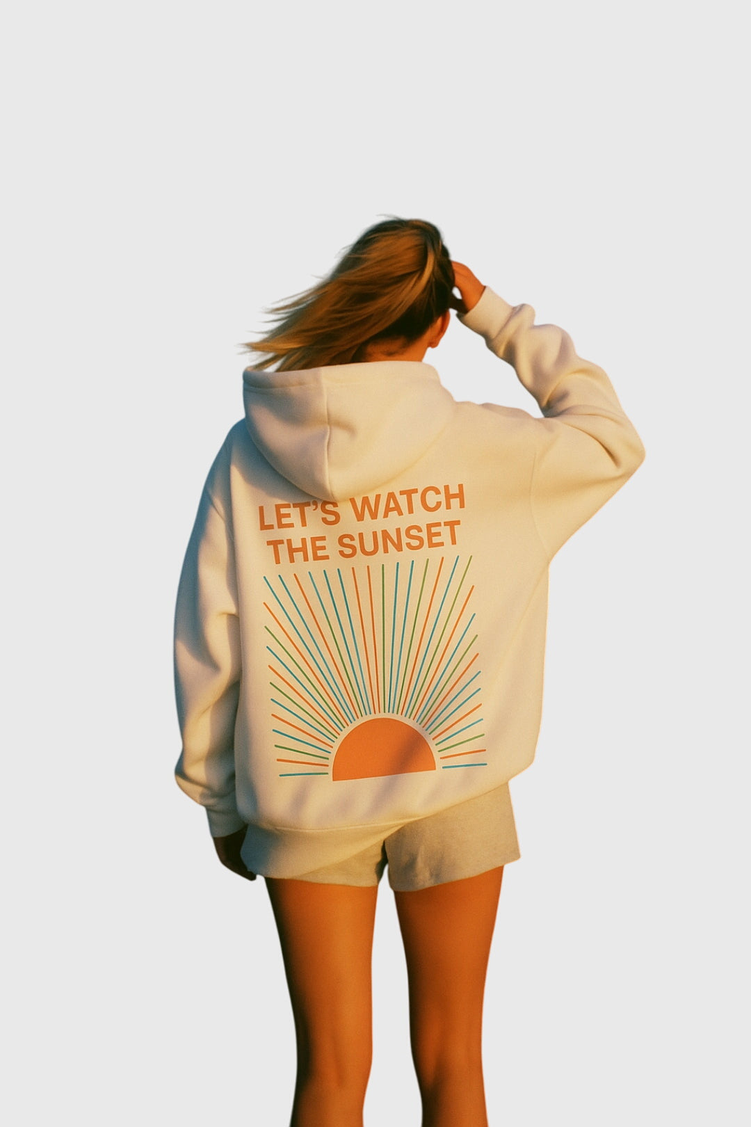 Zip-Front Hoodie - White back