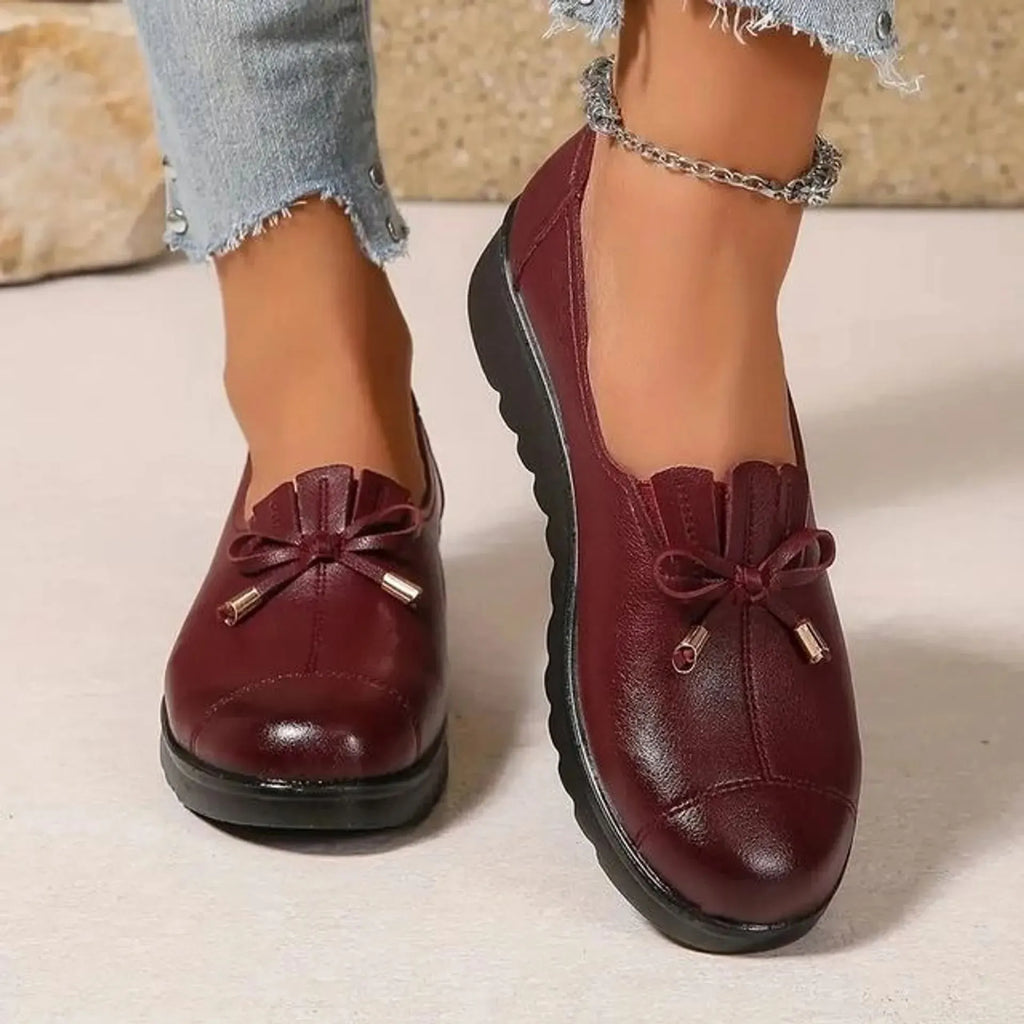 Women's Cushioned Slip-On Loafers with Moc Toe