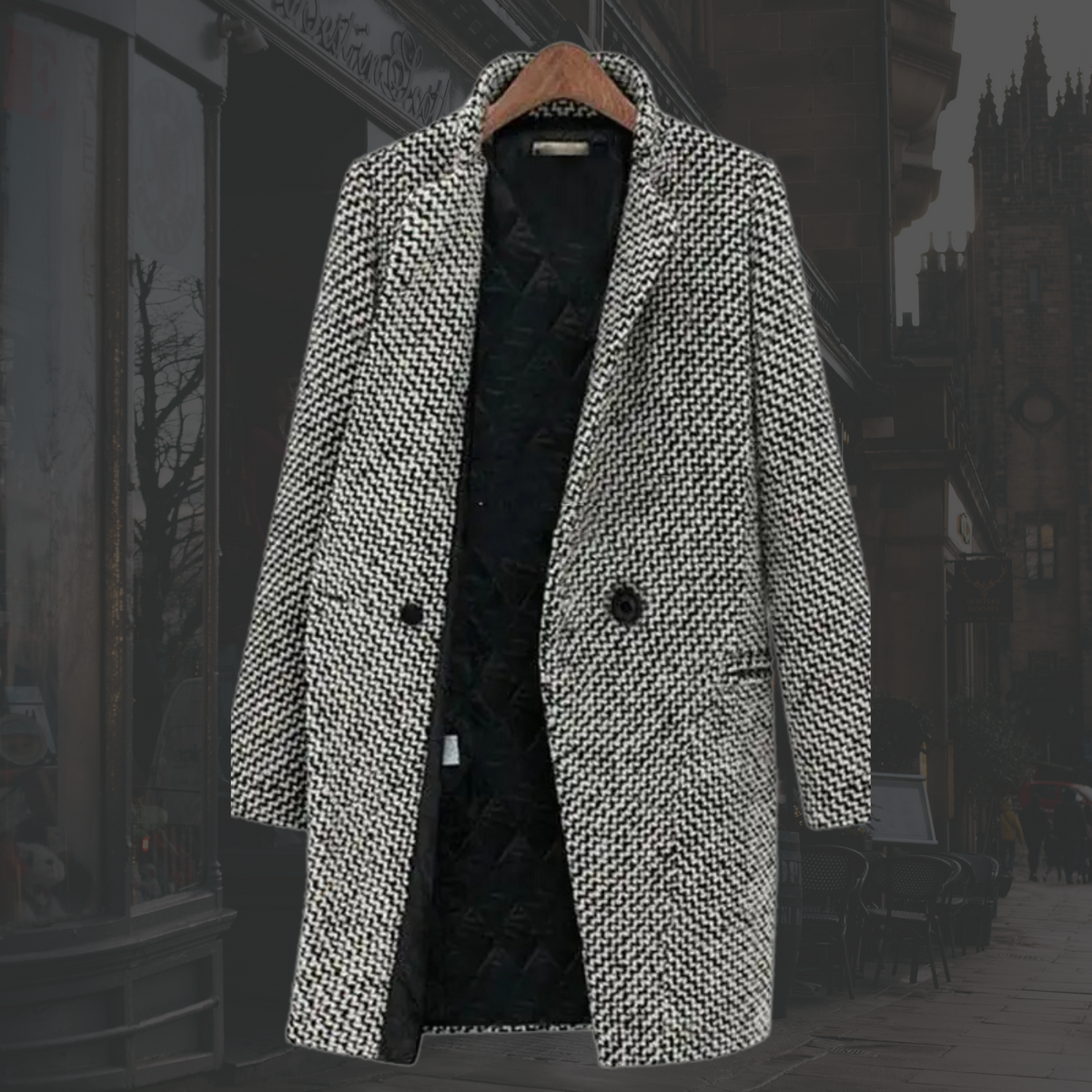 Women's Tailored Lapel Coat with Single-Breasted Front