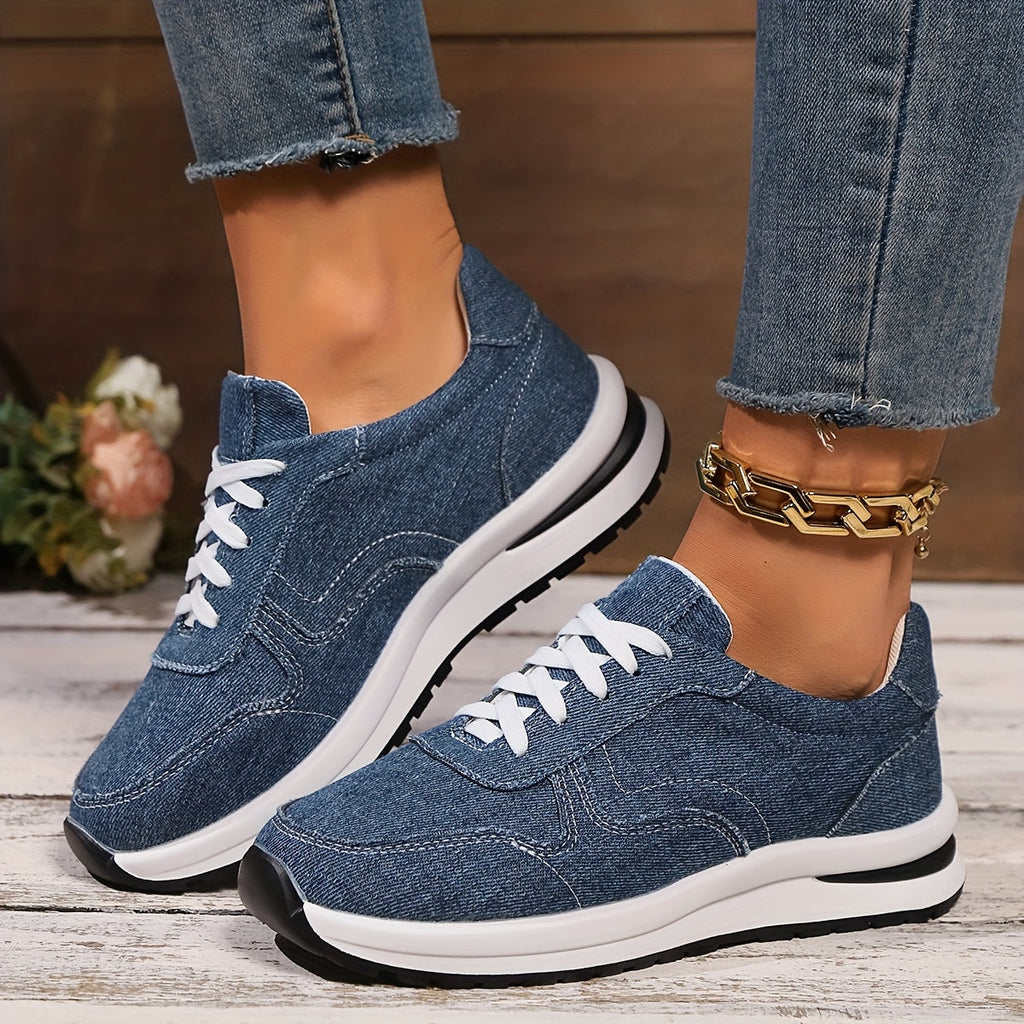 Women's Orthopedic Lace-Up Sneakers with Mesh Panels