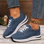 Women's Orthopedic Lace-Up Sneakers with Mesh Panels