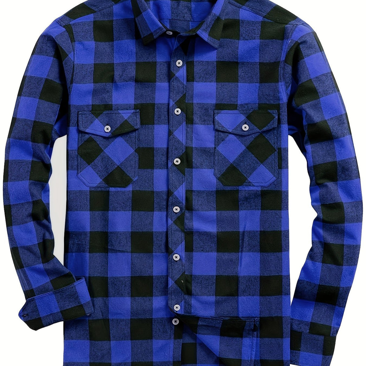 Men's Buffalo Plaid Flannel Shirt with Button Front