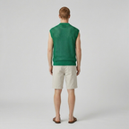 Open-Knit Sleeveless Polo