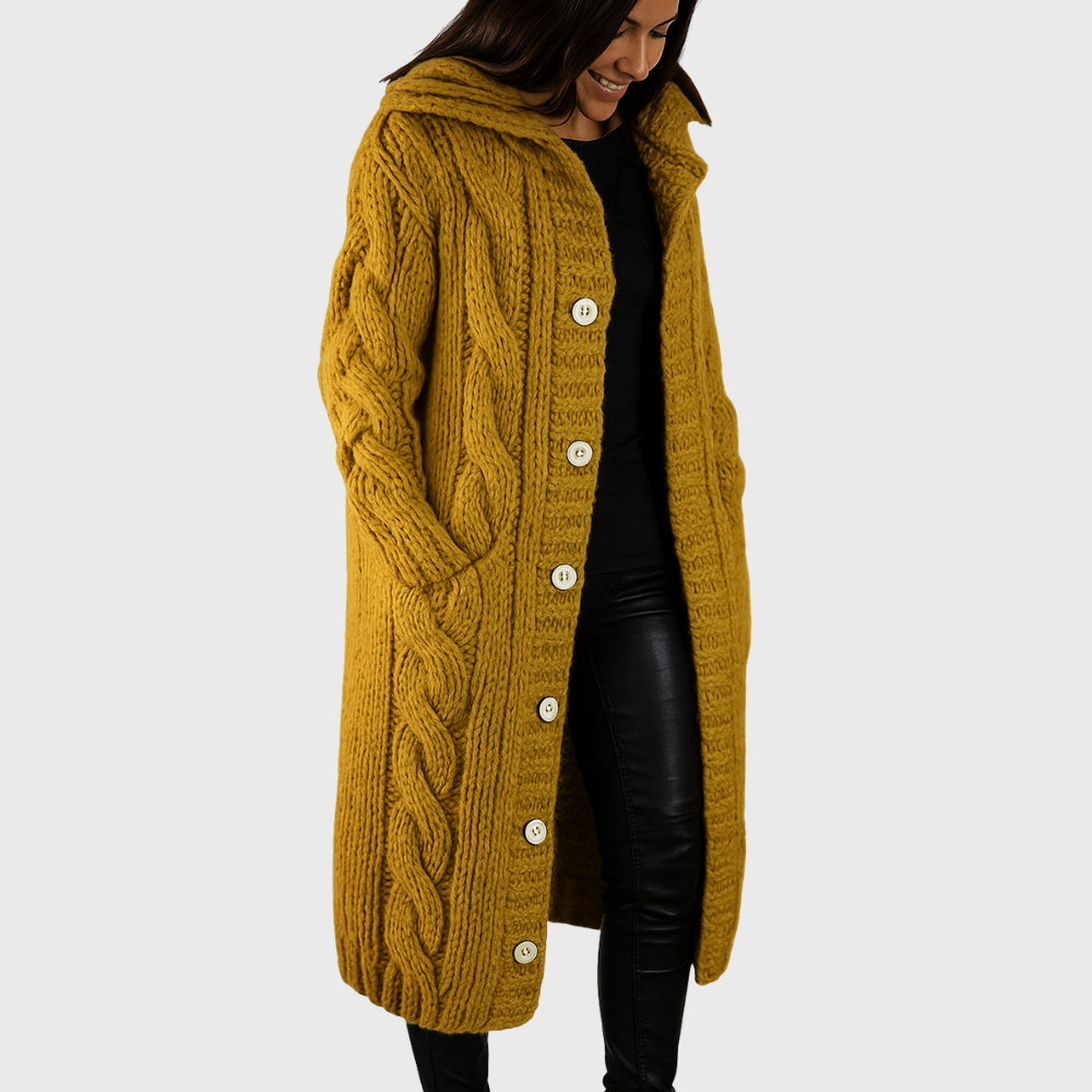 Women's Longline Open-Front Cardigan with Side Pockets