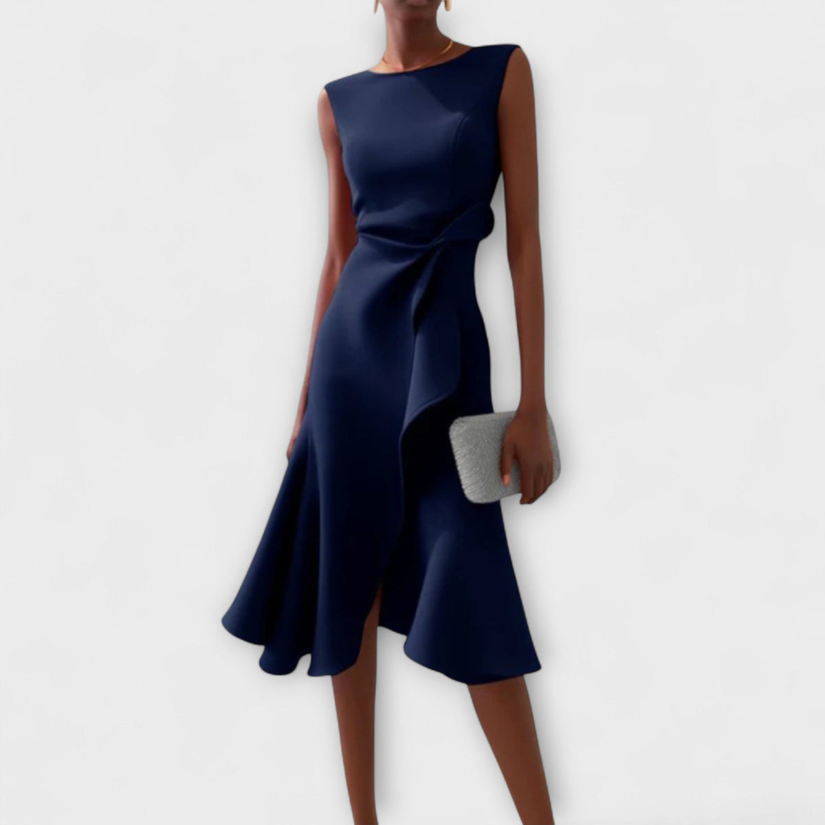 Women's Ruffle Hem Wrap Midi Dress side
