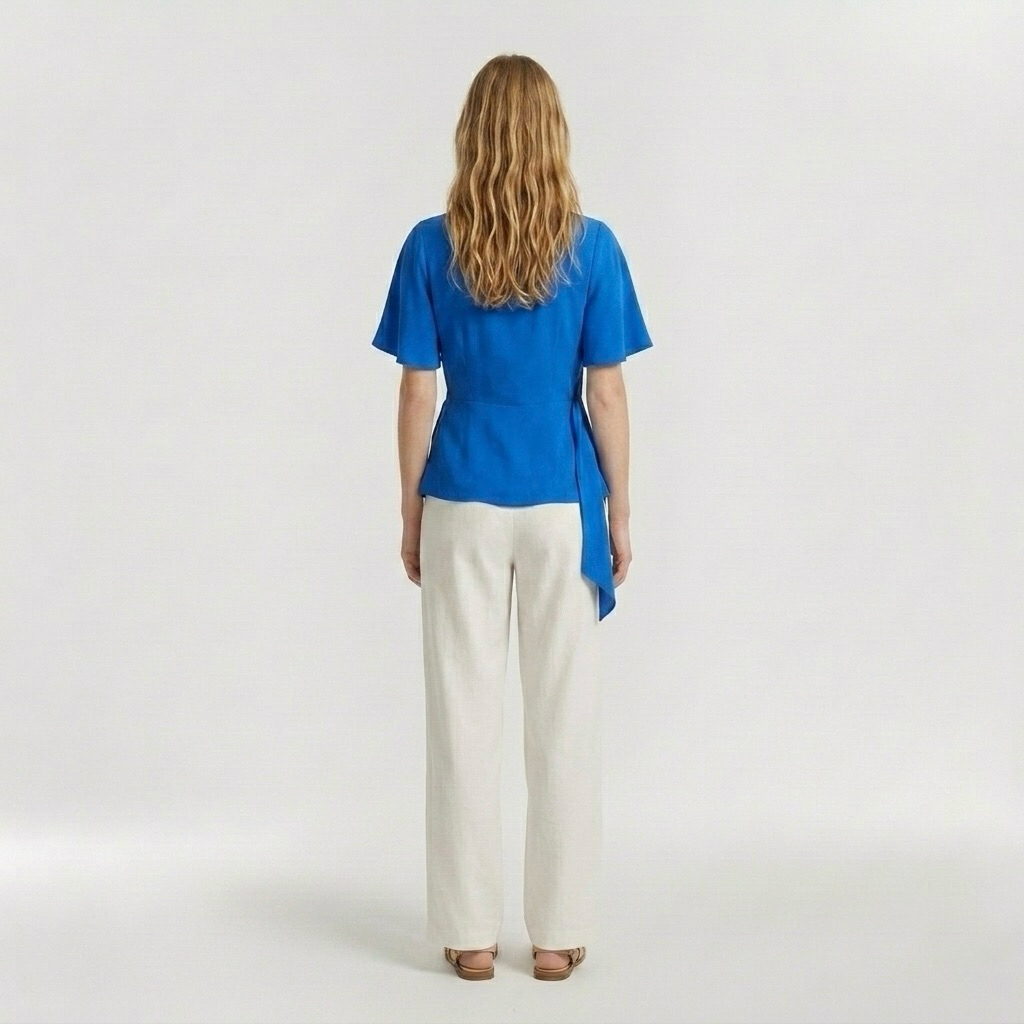 Flutter Sleeve Wrap Tie Top