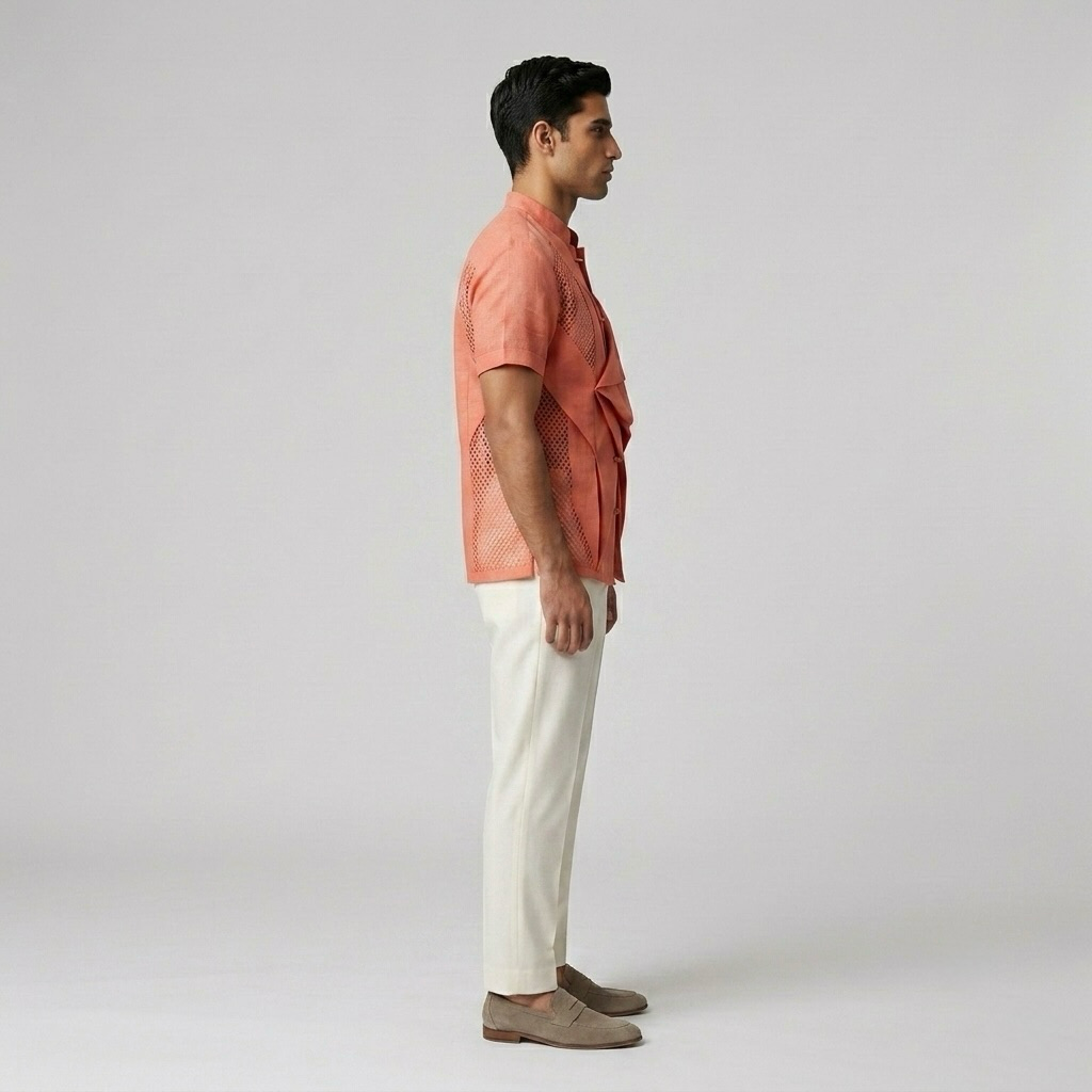 Origami Mesh Statement Shirt