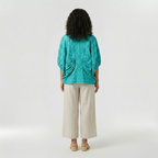Textured Cocoon Sleeve Open Jacket