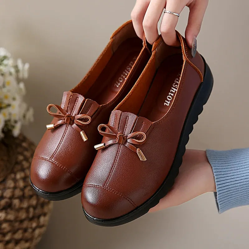 Women's Cushioned Slip-On Loafers with Moc Toe