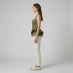 Laser-Cut Peplum Statement Vest