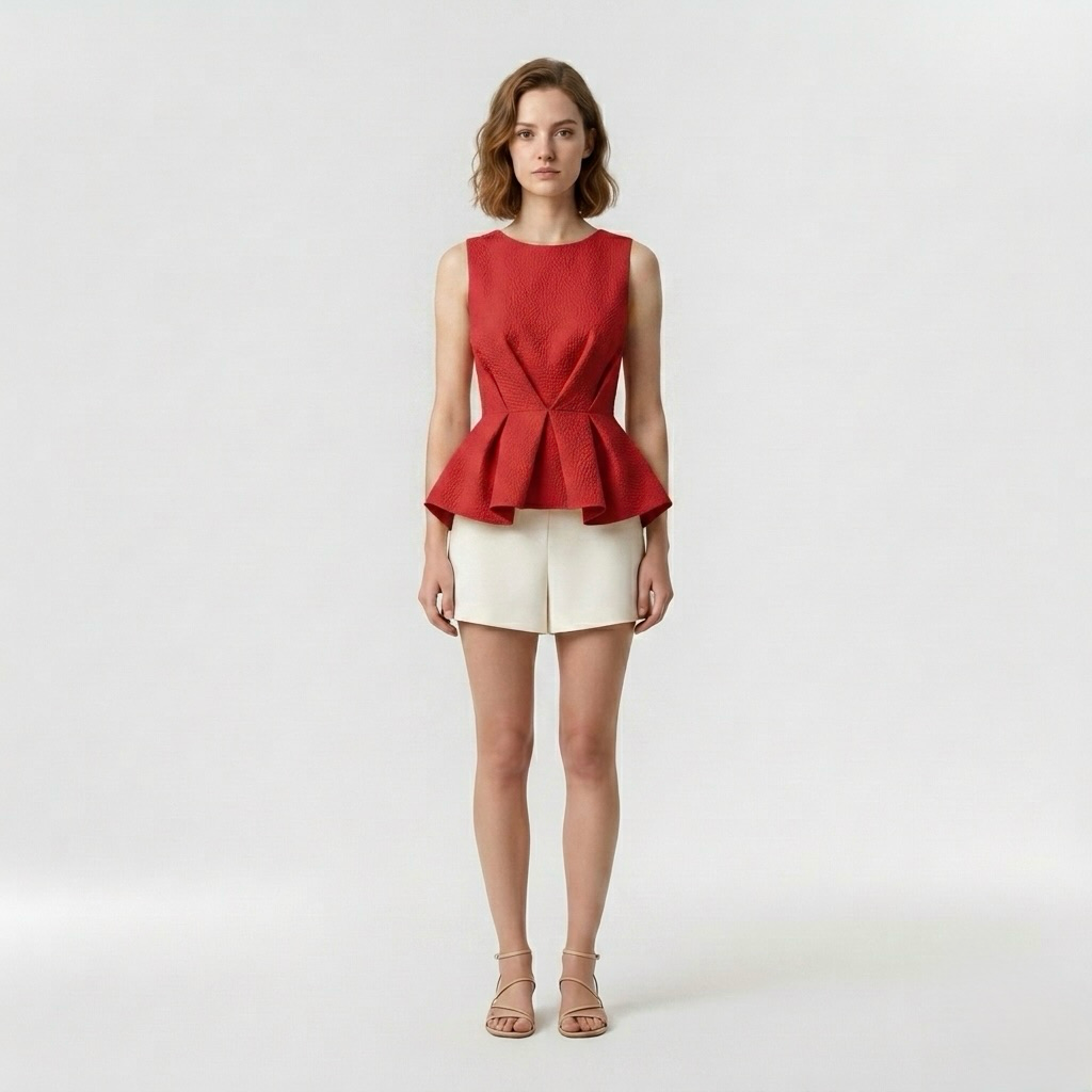 Sculpted Peplum Top