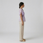 Flutter Sleeve Sheer Waist Blouse