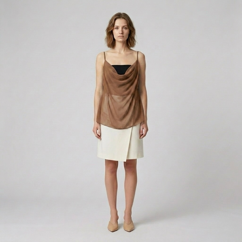 Draped Neck Cami Blouse