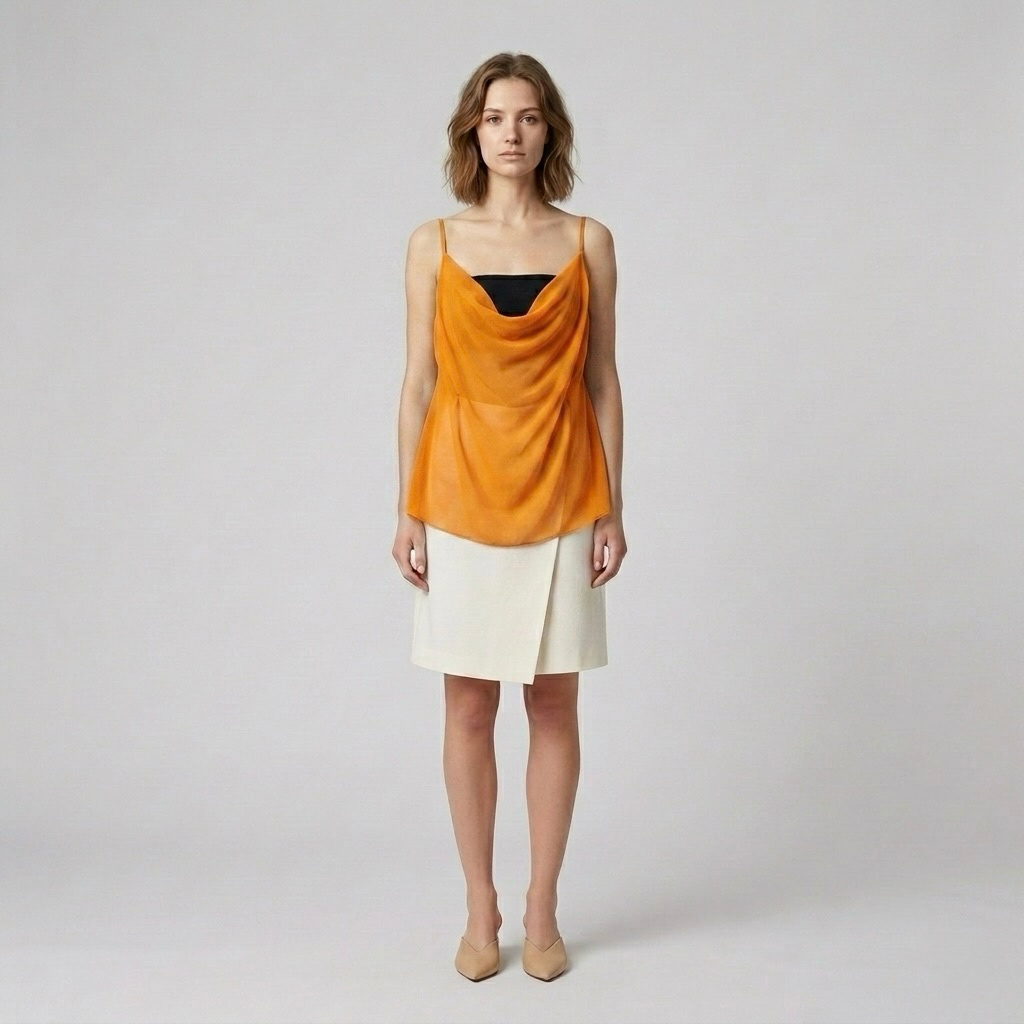 Draped Neck Cami Blouse