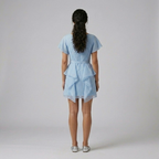 Belted Cascade Hem Mini Dress