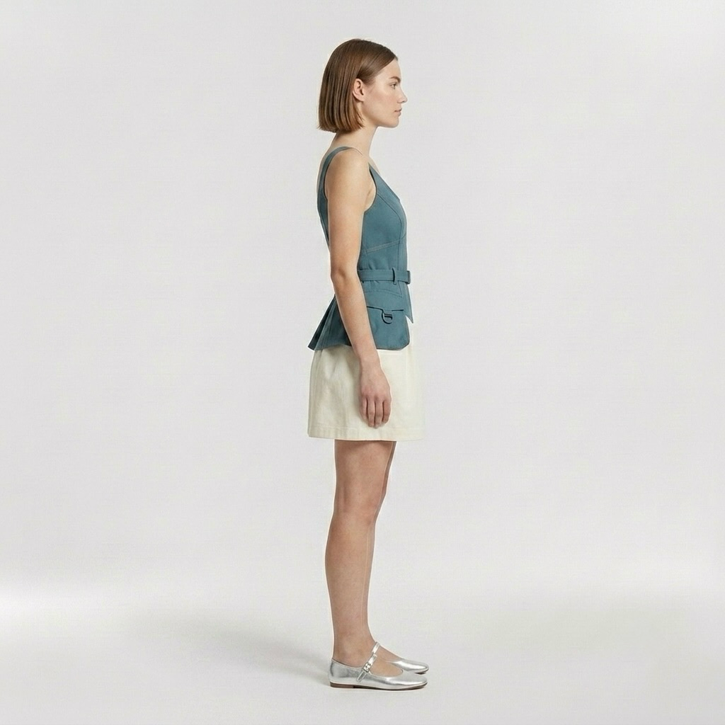 Utility Pocket Fit-and-Flare Mini Dress