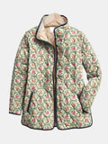 Vintage Floral Art Print Quilted Jacket