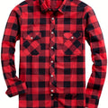 Men's Buffalo Plaid Flannel Shirt with Button Front