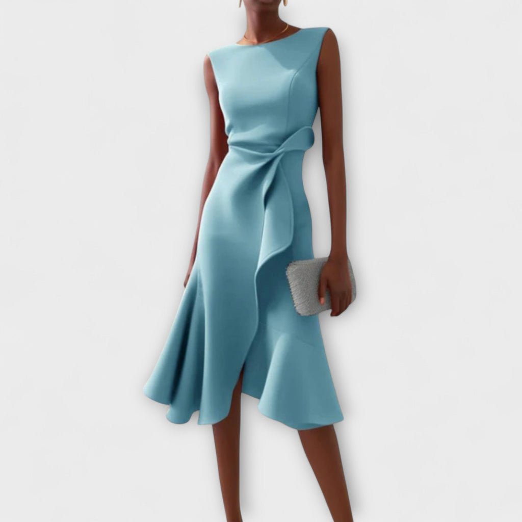 Women's Ruffle Hem Wrap Midi Dress detail