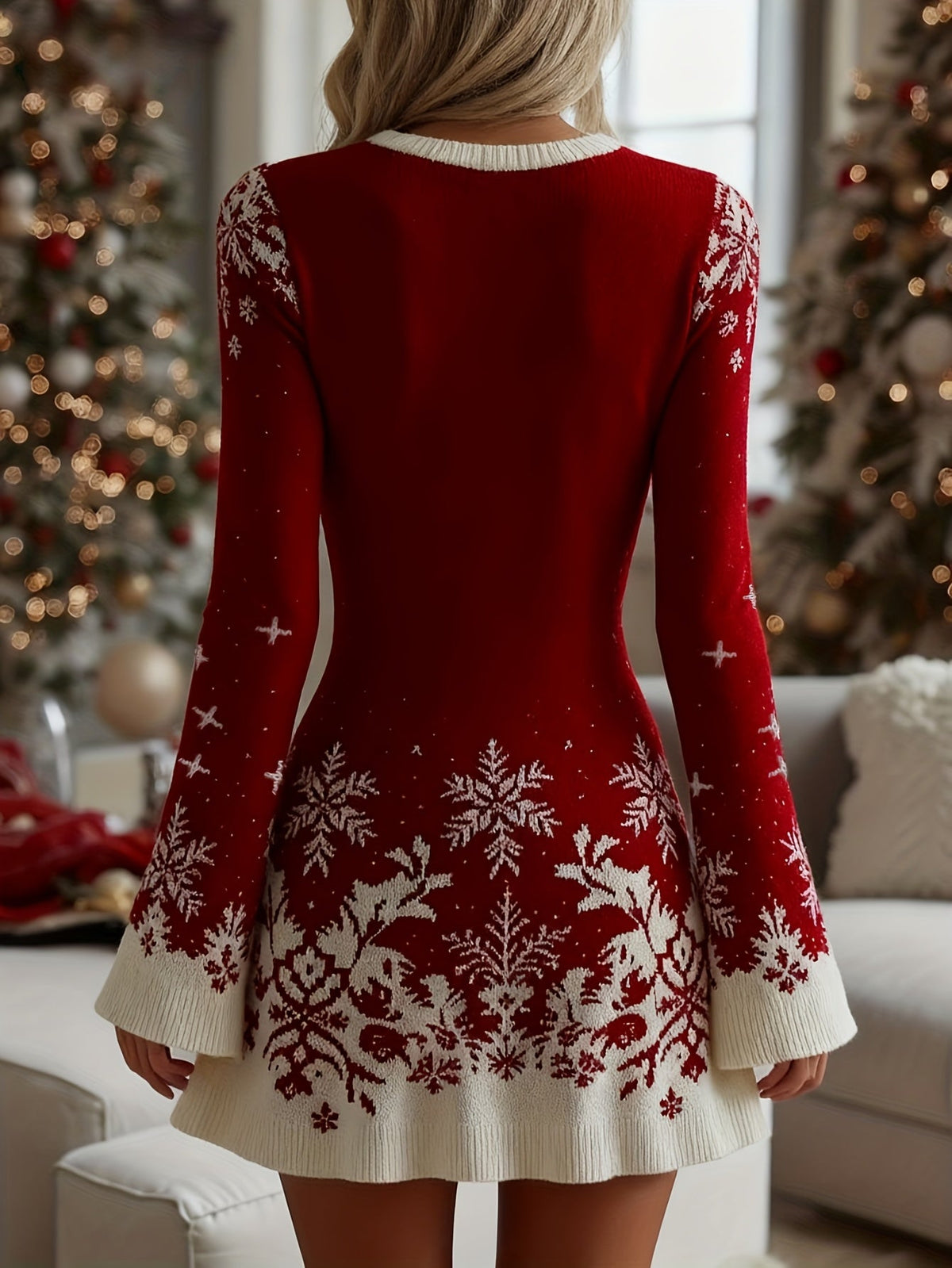 Women's Snowflake Dress Back