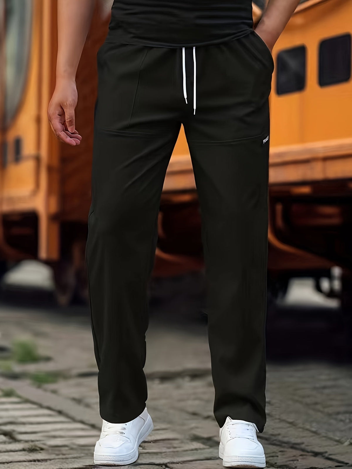 Men's Drawstring Athletic Pants with Side Pockets