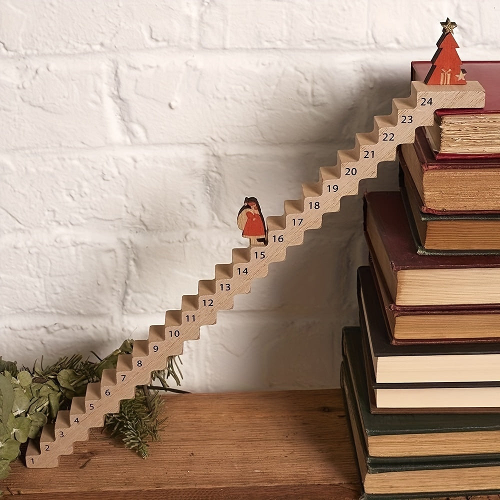 Wooden Santa Countdown Calendar | 24-Day Christmas Decoration