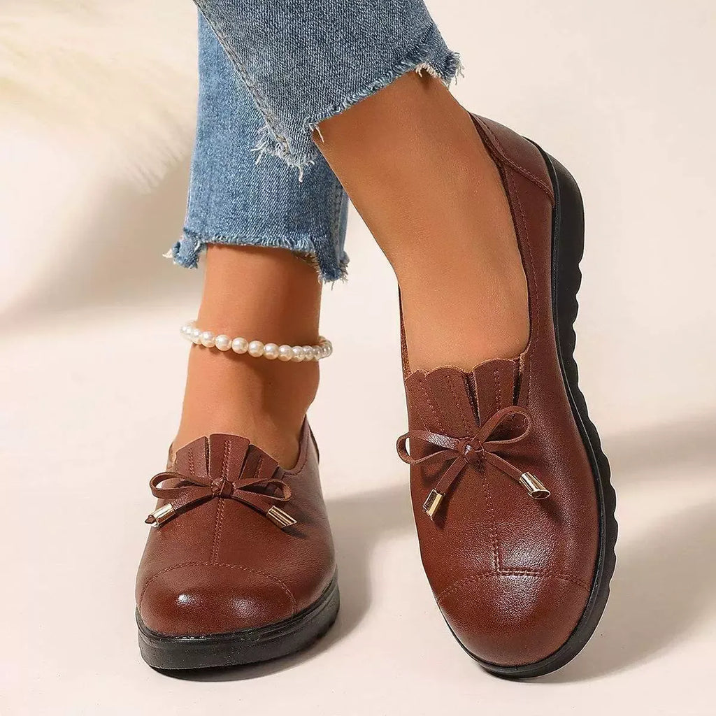 Women's Cushioned Slip-On Loafers with Moc Toe