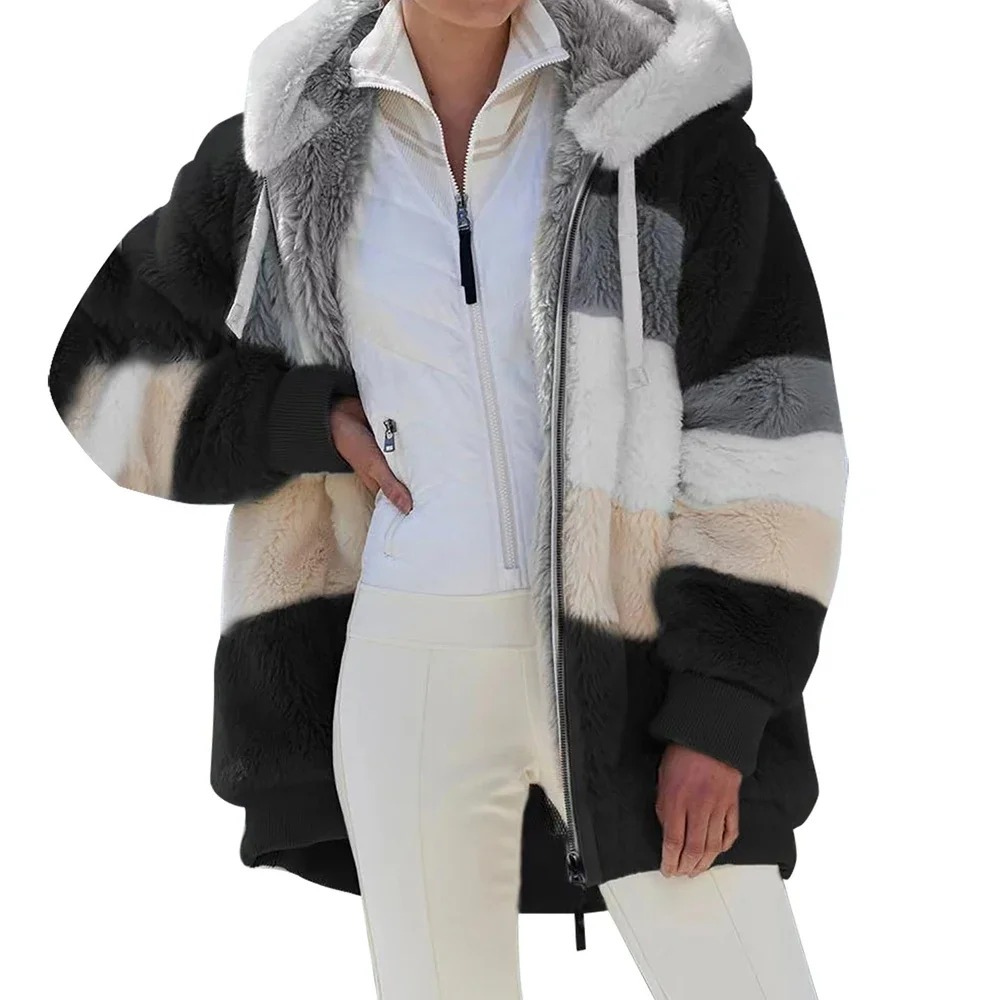 Women's Colorblock Teddy Jacket red
