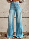 Printed Wide-Leg Pants - Blue
