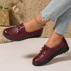 Women's Cushioned Slip-On Loafers with Moc Toe