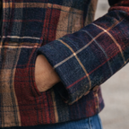 Women's Plaid Stand-Collar Mid-Season Coat