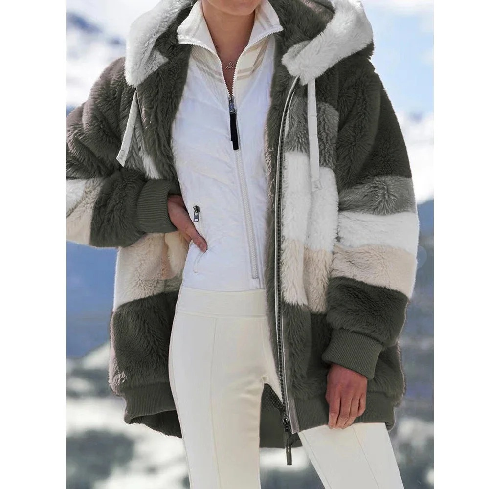 Women's Colorblock Teddy Jacket back