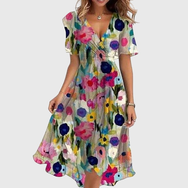 Catalina Chic Midi Dress Multi-Color