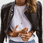 Women's Faux Leather Jacket with Zippered Pockets